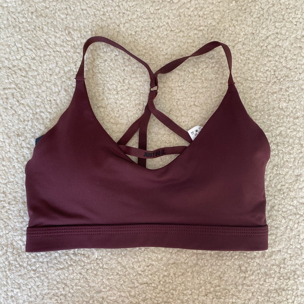 maroon nike sports bra